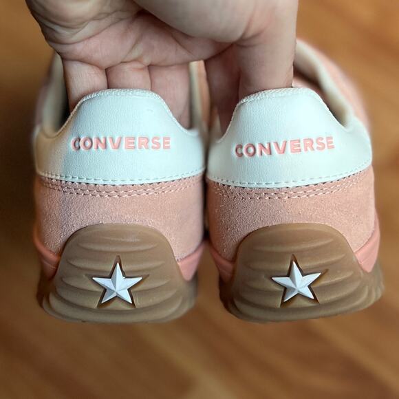NEW Womens Size 9.5 Converse Run Star Trainer Flamingo Fade Egret Suede Sneaker - Picture 6 of 9